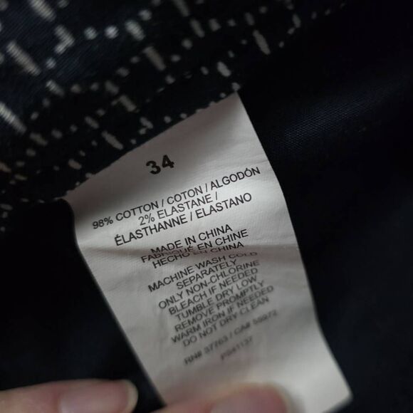 Perry Ellis Men's Size 34 Navy White Stretch Patterned Flat Front Shorts - Picture 3 of 6